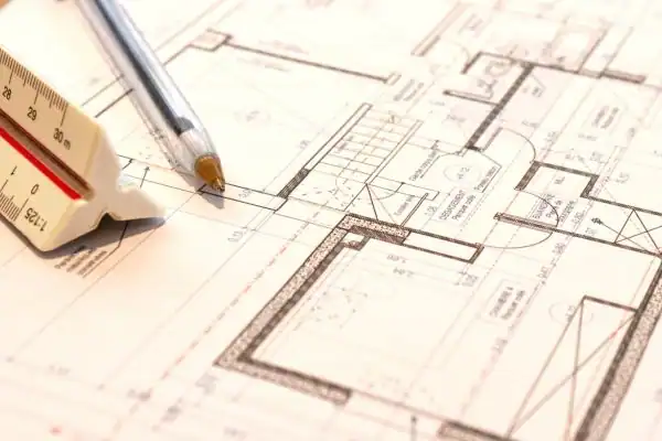 Image of architect Blackburn drawings